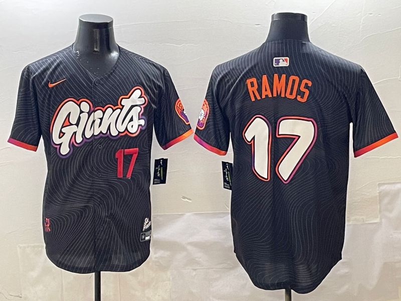 Men San Francisco Giants #17 Ramos Black Joint Name Nike 2025 MLB Jersey style 2->san francisco giants->MLB Jersey